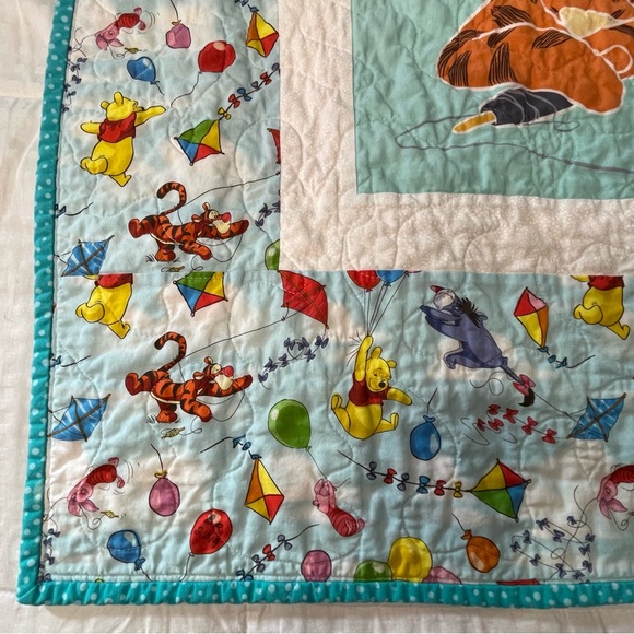 Handmade Winnie The Pooh and Friends Colorful Kite Patchwork Quilt Disney 56X48 - Picture 7 of 16